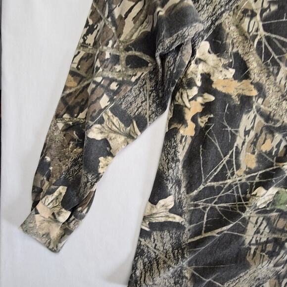 Vintage Mossy Oak Break-Up Camo Long Sleeve Shirt Mens Large Hunting Green Tee - Picture 5 of 13